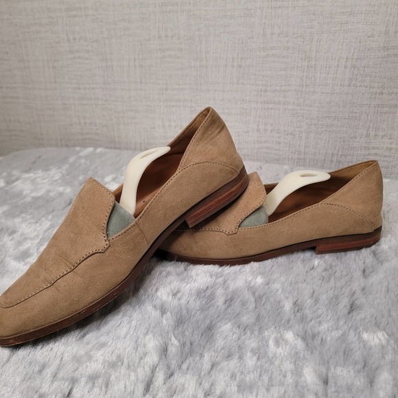 J.Crew Women's Sz 6.5 Tan Brown Loafer Flats Shoes Wood Sole